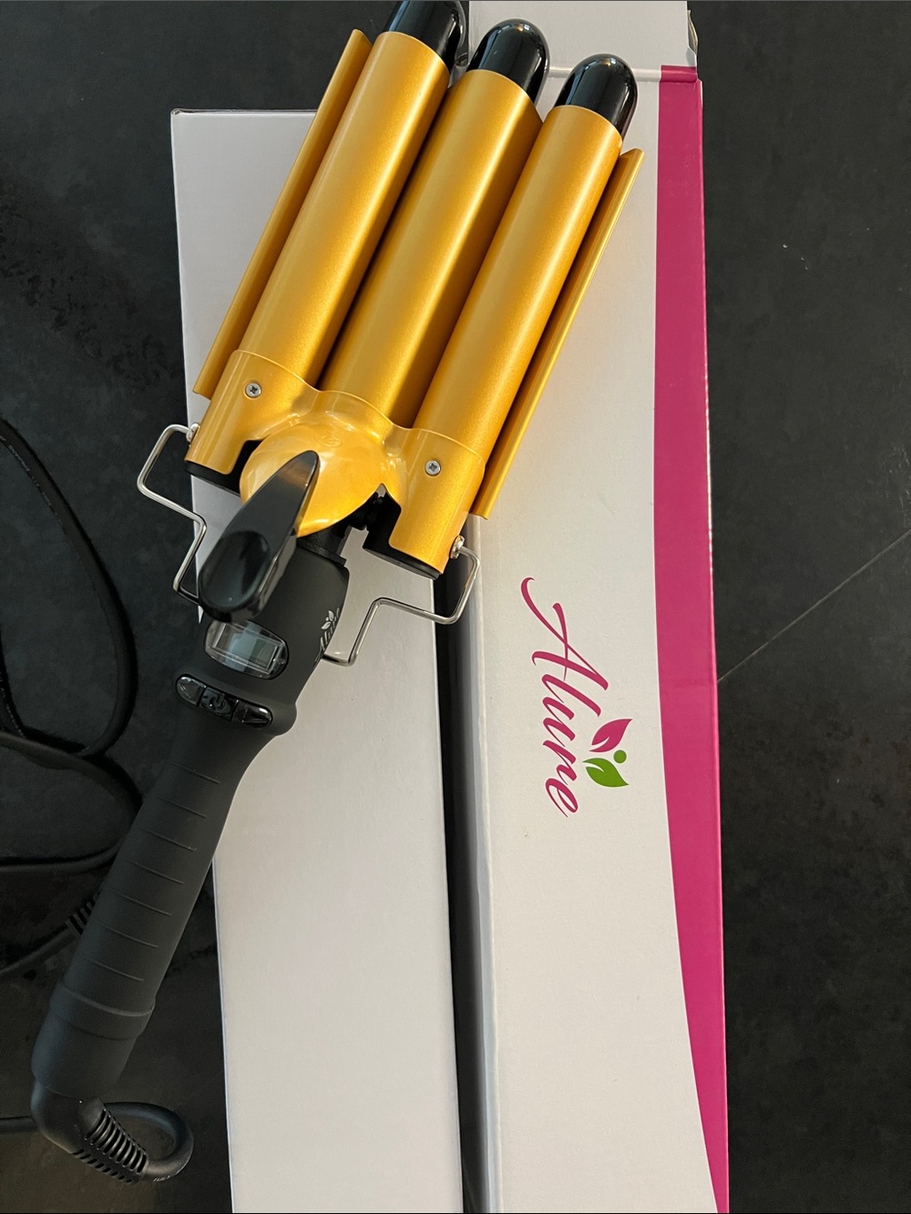 Allure Gold Triple-Barrel Hair Waver with Black Handle